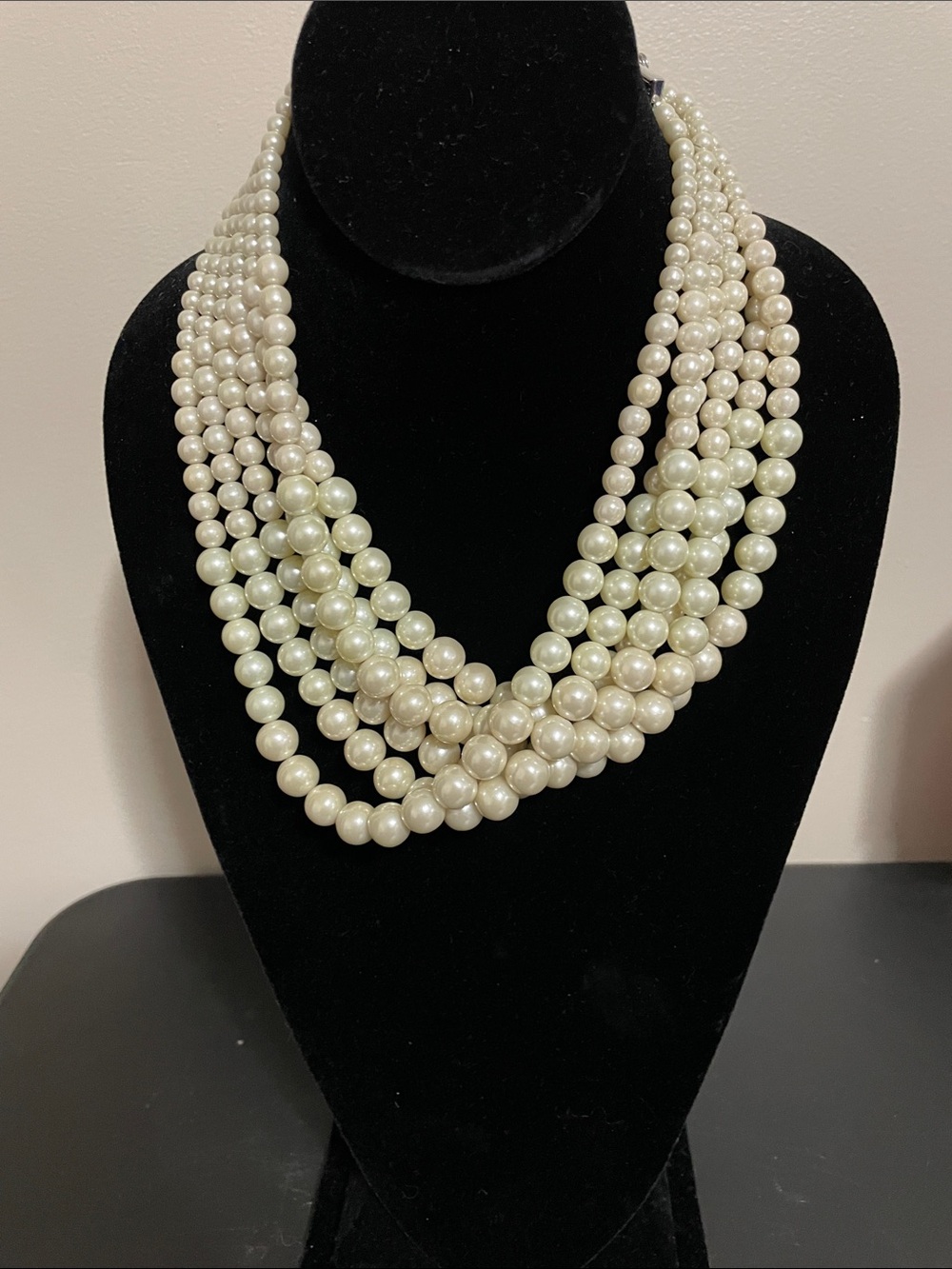 Lia Sophia “Uptown” 6 Multi-Strand Faux Pearl Necklace